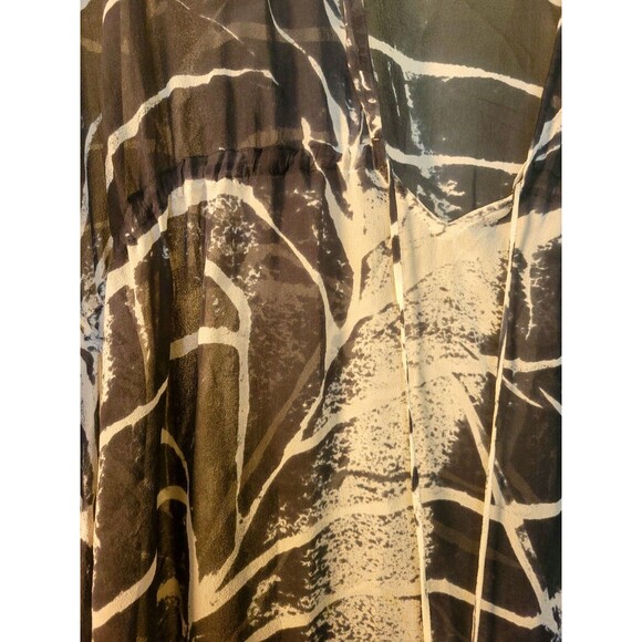 Michelle Jonas Travelwear (MiJo) 100% Silk Chiffon Kaftan Size M Abstract Print - Picture 2 of 9